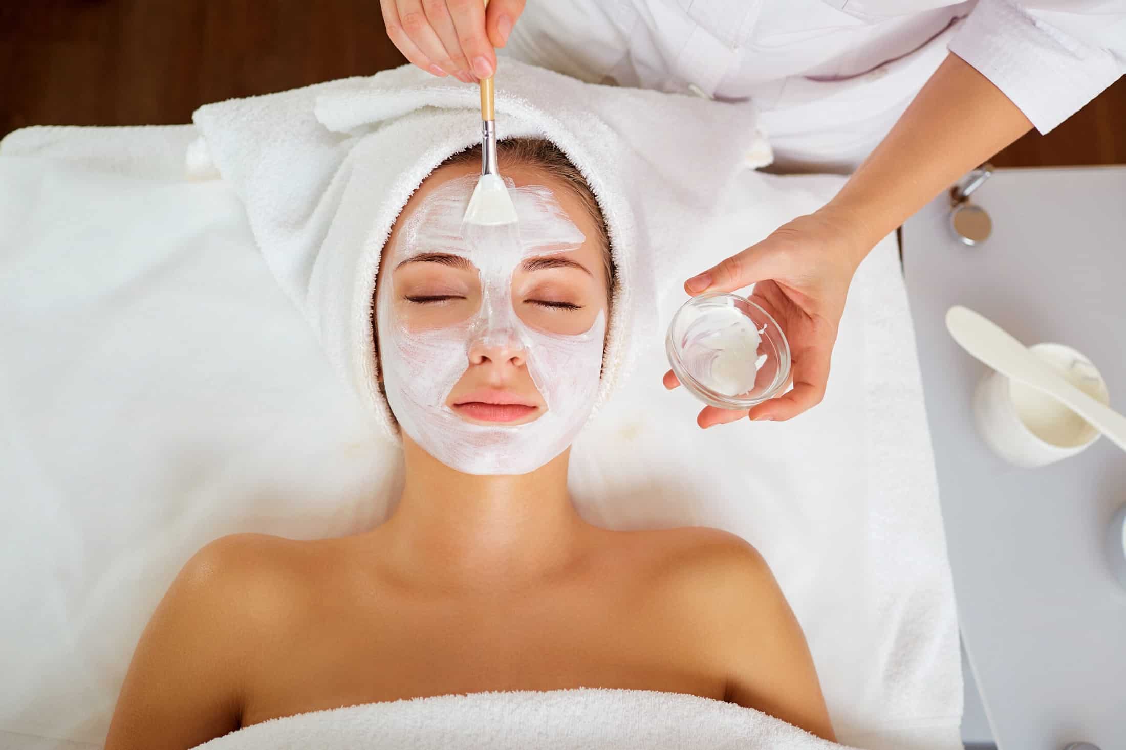 Woman in mask on face in spa salon | Gladiator Health MD in Riverdale, UT